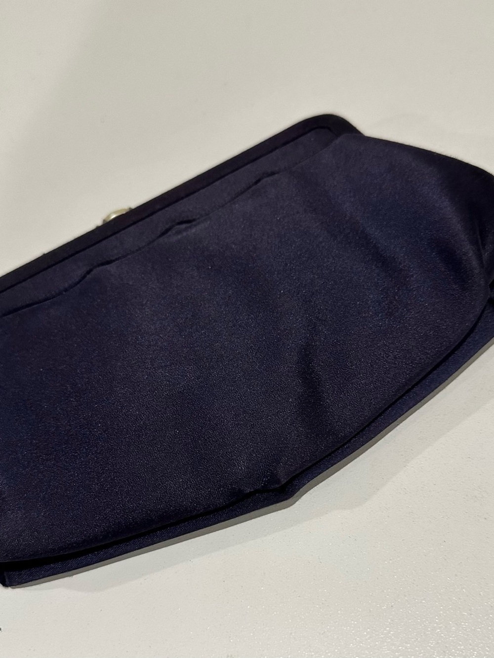 Vintage Morris Moskowitz Navy Satin Clutch Bag
